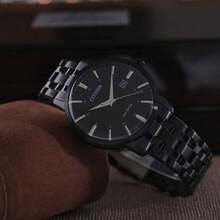 CITIZEN -Drive BM7465-84E 男士黑色不锈钢腕表，休闲商务腕表，带日期显示 - 黑色 - 查看 1