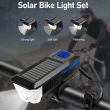 Bicycle Night Light, Solar Rechargeable Dual-Use Horn, Bright Flashlight, Safety Riding Front Light For Adults And Children - USB Solar Dual-use Rechargeable Lamp - View 7