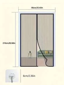 Self-Magnetic Self-Sealing Mosquito Net Door - Automatic Closing Magnetic Mesh Curtain, Suitable For All Seasons, Fits Front/Back Doors, Patio And Balcony, Easy Installation - Multicolor - View 9