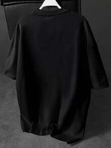 2026.Tops. Casual Rundhals T-Shirt für Herren in Große Größen, Muster mit den Worten "Wenn du denkst, ich sei jetzt verrückt, warte, bis du mich wütend machst", Kurzarm Design T-Shirt Herren - Schwarz - Übersicht 2