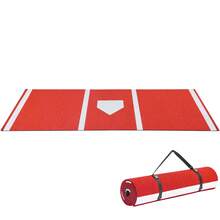 Baseball Hitting Mat, 10x3.8 Ft Batting Cage Mat, Batters Box Turf Mats, Softball Batting Practice Equipment With Home Plate And Anti Fade Turf, Portable Training Aid For Indoor Outdoor, Red - 10 X 3.8 Ft, Red - View 8