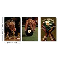 1/3pcs Set Unframed African Woman Playing Chess 8 Balls Fashion Canvas Poster Luxury Afrocentric Wall Art Print Aesthetic Decor Painting For Dorm,Living Room,Bedroom,Modern Home Decoration - A - View 11