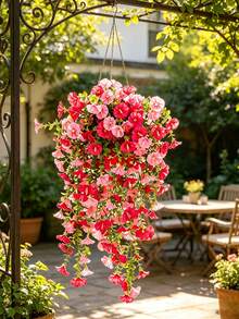 2pcs Artificial Violet & Eucalyptus Flower Wall Decor, Rose Pink Dawn Flower Wall Hanging, Waterproof, Vivid Flowers With Green Leaves, Suitable For Indoor And Outdoor Decoration, Wedding, Porch, Yard, Garden, Realistic Plastic Flowers For Various Occasions - Multicolor - View 3