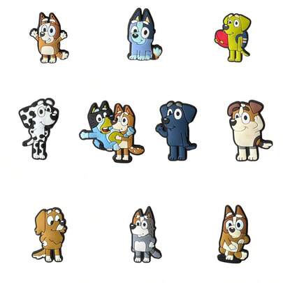 Bluey 10pcs Cartoon Shoe Charms, For Shoe Decoration