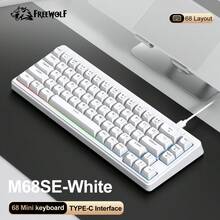FREE WOLF M68SE Wired Keyboard, Compact Design / 68-Key Layout / Colorful Backlight / TYPE-C Cable Connection / Suitable For Travel And Office Use - 查看 1