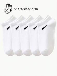 30/20/15/10/5/3/1 Pairs Comfortable, Breathable, Moisture-Wicking, Antibacterial Knit Liner Socks - Excellent Mother's Day Gift, Unisex Invisible Socks, Ankle Socks, Sweat-Absorbing, Odor-Resistant, Elastic Soft, Fashionable Solid Colors, Triangle Decor Suitable For Spring, Summer, Autumn, Winter, Casual, Daily Wear, Yoga/Sports - Multicolor - View 15