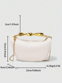 2025 New Unique Design PU Leather Handbag/Shoulder Bag, With Metal Handle, High-End Quality - Beige - View 9