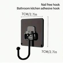 10pcs Large Thick Self-Adhesive Multi-Purpose Hooks, Suitable For Hanging Clothes, Hats, Towels, Keys, Etc. Applicable In Bathroom, Toilet, Kitchen And Other Practical Home Accessories - Multicolor - View 3