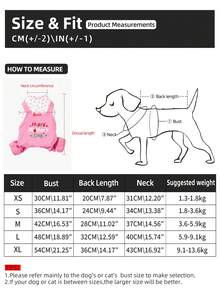 Bộ quần yếm 2 trong 1 cho chó cưng, in hình trái tim, co giãn, mềm mại, thoải mái, thích hợp mặc hàng ngày. - Hồng - Xem 3