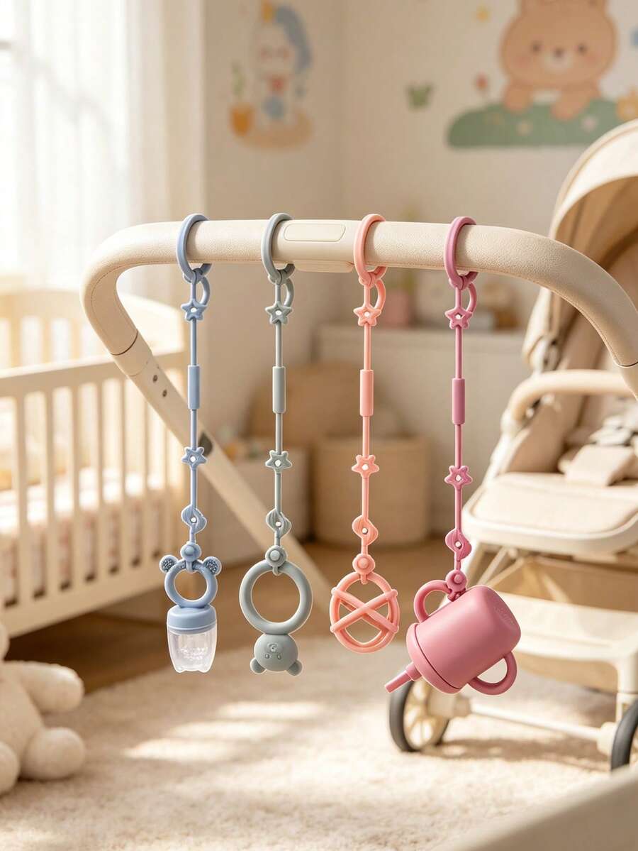 1 chiếc dây đa năng chống thất lạc, dây kẹp núm ti/măng mọc cho xe đẩy em bé, dây đeo núm ti/măng mọc liền khối bằng silicon, dây treo bình sữa cho bé. - Nhiều màu - Xem 1