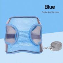 2pcs Reflective Dog Harness And 1.5m Leash Set, Breathable Pet Chest Strap Harness Suitable For Small/Medium/Large Dogs And Cats, Puppy Chest Strap And Leash Accessory Set - Blue - View 12