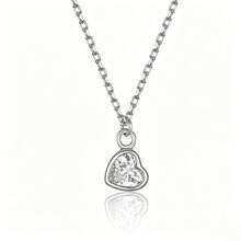 Dây chuyền mặt dây chuyền hình tròn đính đá CZ Cubic Zirconia bằng bạc Sterling 925 dành cho nữ. - tròn - Xem 4