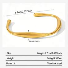 1 pieza Brazalete abierto minimalista y liso, brazalete de círculo sólido y versátil de lujo, regalo de diseño único para mujeres - pulsera - Ver 4