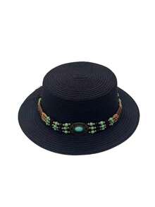 1 chiếc mũ rơm nữ kiểu dáng boho, mũ rơm mùa hè, mũ chống nắng đi biển, du lịch ngoài trời, bảo vệ da khỏi ánh nắng mặt trời, thích hợp cho kỳ nghỉ và lễ hội. - MZ3080+ML20 - Xem 24