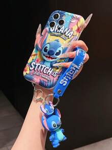 This Disney Stitch Lanyard Phone Case Is Fully Covered In TPU Material. It's Shockproof, Lightweight, And Compatible With IPhone17/16/11/13/15/15 Plus/15 Pro/15 Pro Max/12/14 Pro Max/11 Pro Max/12 Pro/12 Pro Max/13. This Phone Case Makes A Popular Birthday Gift Or Business Gift; It's Durable, Stain- And Fingerprint-Resistant, And Suitable For Both Men And Women. The Set Also Includes A Mickey Mouse Phone Case And A Stitch Plush Bracelet. It's A Perfect Gift For Friends And Family. This Stylish Phone Case Is Fun, Lightweight, And Durable. IPhone17 Pro Max Phone Case, Angel Phone Case. - trắng - Xem 2