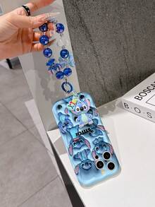 Disney Has Authorized, Phone Case - Chain Set, The Stitch Lilo & Stitch 3D Phone Case Plus A Silicone 3D Stitch Bracelet With Metallic Ring Removable Bracelet, Stitch And Angel Pattern, Compatible With Iphone 17/16/15/14/13/12/11/XS/XR/X Plus Pro Max, A Stylish Cartoon Phone Case, The Perfect Gift Choice, Phone Protection, Durable Phone Cover, Great Gift For Friends And Family - 白色款式B - 查看 4