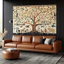 Striscione di sfondo, (senza ganci) 1 pezzo Arazzo Albero della Vita, 100% poliestere, appeso alla parete, tema moda, formato orizzontale, leggero, ideale per la decorazione domestica, matrimoni, servizi fotografici, regalo per fotografi e organizzatori di eventi, appeso alla parete per stanze sportive, decorazione per stanze di tifosi, opera d'arte per interni, opera d'arte a tema calcio, opera d'arte per uffici. - z1 - Visualizzare 3