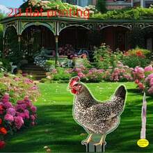 Estaca de jardín con impresión 2D de pollo realista, decoración de césped de pollito acrílico realista, ornamento de jardín exterior de animal de granja - A - Ver 5