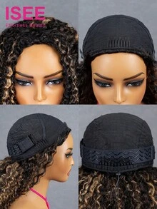 ISEE Hair Wear Go 半頭套假髮 捲曲波浪 彈性貼合 3合1抽繩式 半頭套假髮 挑染漸層 初學者適用 180%密度 16-28吋 原色處女髮 - S1/27 - 查看 6