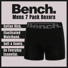 Bench - 7 Pack Mens Cotton Boxers Underwear - Suttonia Collection - Black - View 5