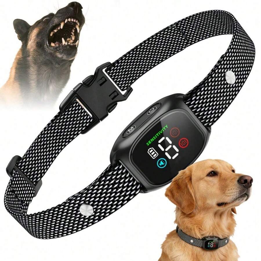 Verstellbares Antibellhalsband Für Kleine Und Mittelgroße Hunde, Vibrations-Trainingshalsband, Vollständig Abgedichtet, 20–60 Cm Verstellbar. Geeignet Zur Bellkontrolle, Für Das Tägliche Training, Für Drinnen Und Draußen, Spaziergänge, Reisen, Hundepension Und Verhaltenskorrektur. - Schwarz - Übersicht 1