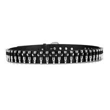 Bullet-Style Rivet Belts, Studded Punk PU Leather Belt - Black - View 10
