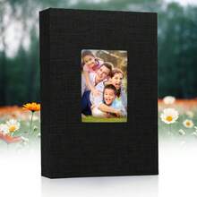 Album ảnh 4x6, bìa vải lanh tự thiết kế, dạng sách trượt, chứa được 300 ảnh 4x6, lý tưởng cho ảnh gia đình, ảnh cưới, ảnh em bé và ảnh kỳ nghỉ. - Nhiều màu - Xem 14