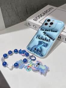 Disney Has Authorized, Phone Case - Chain Set, The Stitch Lilo & Stitch 3D Phone Case Plus A Silicone 3D Stitch Bracelet With Metallic Ring Removable Bracelet, Stitch And Angel Pattern, Compatible With Iphone 17/16/15/14/13/12/11/XS/XR/X Plus Pro Max, A Stylish Cartoon Phone Case, The Perfect Gift Choice, Phone Protection, Durable Phone Cover, Great Gift For Friends And Family - 白色款式B - 查看 6