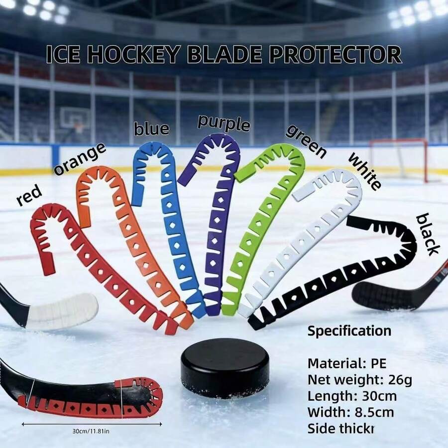 1pc Carbon Fiber/Wood/Composite Ice Hockey Stick Accessory Blade Curve Protective Cover, Suitable For Outdoor Training And Practice, 7 Color PE Wear-Resistant Protective Case