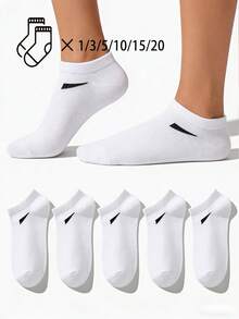 30/20/15/10/5/3/1 Pairs Comfortable, Breathable, Moisture-Wicking, Antibacterial Knit Liner Socks - Excellent Mother's Day Gift, Unisex Invisible Socks, Ankle Socks, Sweat-Absorbing, Odor-Resistant, Elastic Soft, Fashionable Solid Colors, Triangle Decor Suitable For Spring, Summer, Autumn, Winter, Casual, Daily Wear, Yoga/Sports - Multicolor - View 5