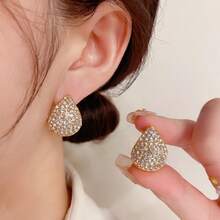 Bông tai hình giọt nước đính pha lê Pave, mạ vàng 14K, trang sức không gây dị ứng, bông tai lấp lánh dành cho nữ dự tiệc cưới và đeo hàng ngày. - Xem 11