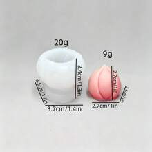 Molde de silicona en forma de capullo de flor miniatura para velas, cera derretida, yeso, jabón, decoración de velas para el hogar - A-blanco - Ver 1