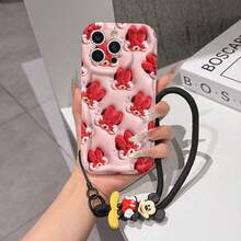 Este estuche de teléfono con cordón de Mickey Mouse de Disney está completamente cubierto de material TPU. Es a prueba de golpes, ligero y compatible con iPhone17/16/11/13/15/15 Plus/15 Pro/15 Pro Max/12/14 Pro Max/11 Pro Max/12 Pro/12 Pro Max/13. Este estuche de teléfono es un regalo de cumpleaños o de negocios popular; es duradero, resistente a las manchas y a las huellas dactilares, y adecuado tanto para hombres como para mujeres. El set también incluye un estuche de teléfono de Mickey Mouse y una pulsera de peluche de Mickey Mouse. Es un regalo perfecto para amigos y familiares. Este elegante estuche de teléfono es divertido, ligero y duradero. Estuche de teléfono iPhone17 Pro Max, estuche de teléfono Minnie Mouse. - Blanco - Ver 6