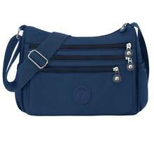 Women Shoulder Handbag Roomy Multiple Pockets Bag Ladies Crossbody Purse Tote Top Handle Satchel - Blue - View 1