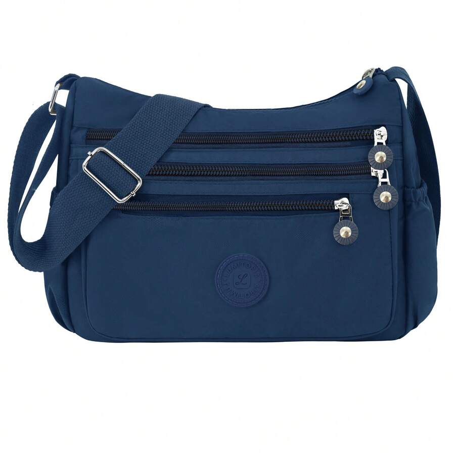 Women Shoulder Handbag Roomy Multiple Pockets Bag Ladies Crossbody Purse Tote Top Handle Satchel - Blue - View 1