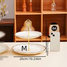 1 pieza Soporte para pastel de varios niveles, bandeja decorativa para fiestas, bodas y celebraciones - Beis - Ver 8