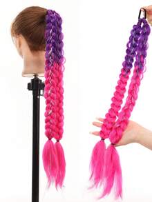 女士度假风鱼尾辫马尾假发，合成假发，适合所有年龄段，百搭卷发造型。 - 彩色 - 查看 4