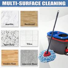 4-Pack Microfiber Spin Mop Refill Head Replacement Compatible With 2-Tank RinseClean Spin Mop System Machine Washable Deep Cleaning Easy To Install - 1 - 查看 5