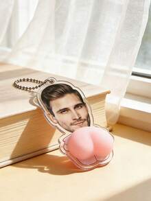 1pc Customizable Pink Butt Squeeze - Personalized Gift With Photo - Stress Relief - Suitable For Friends - Couples - Coworkers And Family - Valentine's Day Gift - Backpack Decoration - Multicolor - View 3