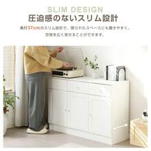 キャビネット 木製 幅110*奥行37cm 引き出し 扉付き サイドボード チェスト 収納棚 リビングボード 可動棚 両開き扉 大容量収納 テレビ台 作業台 タンス 衣類 収納 おしゃれ - ホワイト - チェックする 9