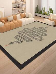 1 pieza Alfombra/Alfombra/Alfombra de área/Alfombra de baño/Alfombra de entrada, Elemento animal clásico europeo y americano de lujo - Elegante alfombra de estilo pastoril con estampado de serpiente y rayas florales, adecuada para baño, cocina, entrada, pasillo, mesita de noche, sala de estar, dormitorio, lavable a máquina, de lana sintética suave, decoración del hogar - P - Ver 33
