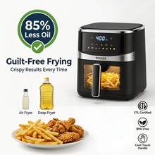 HanTai Air Fryer 5.28 QT,  8-In-1 Airfryer Ideal For Simple Meals And Snack, Easy To Leftover Food To Crispy, Up To 97% Less Oil, 30 In-App Recipes, Nonstick & Dishwasher Basket - 查看 3