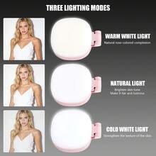 Magnetic LED Selfie Ring Light With Mirror, Portable Mini Phone Selfie Lamp, Dimmable Fill Light, 600mAh Rechargeable Battery, For Live Streaming/Vlog/Video Recording/Makeup/Video Blogging/Mobile Photography And Videography - K04 - View 10