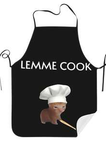 Cute Cat With Chef Hat "Let Me Cook" Retro Apron - Adorable Cat And Kitchenware Print With "Chef Cat Let Me Cook" Text Design, Washable/Dry Clean, Vintage Kitchen Apron Designed For Chefs And Professional Cooks, Charming Apron - Multicolor - View 8