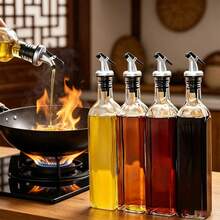 1/2/4pcs Set, 16.91oz Glass Oil Bottles With Pouring Spout, Olive Oil Bottles, Suitable For Cooking, Kitchen Baking, Kitchen Supplies - Multicolor - View 6