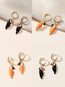 1 par de pendientes de tucán de la serie de animales de verano lindos y de moda para mujeres - Multicolor - Ver 1