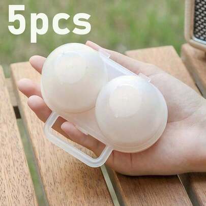 Bộ 5 hộp đựng trứng di động, hộp đựng trứng chống sốc có tay cầm, hộp bảo vệ trứng tái sử dụng cho cắm trại, leo núi, dã ngoại và bảo quản trong tủ lạnh, hộp đựng trứng có nắp khóa, hộp đựng trứng nhẹ với 2 ngăn.