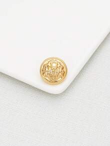 20pcs Vintage Embossed Round Metal Buttons, Suitable For Suits, Jackets, Uniforms - Gold Decorative Sewing Buttons For Men And Women Clothing - Multicolor - View 10
