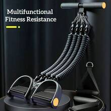 4-in-1 Widerstandsband-Set - Sit-up-Stange, Brustexpander und Türanker, tragbare Fitnessausrüstung für Ganzkörpertraining, geeignet für Bauch, Arme und Rumpftraining - Spanner - Übersicht 1