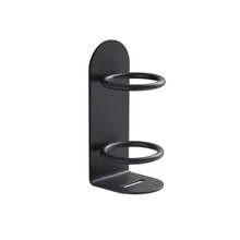 1pc No Drill Electroplated Iron Wall Mounted Suction Cup Toothbrush Holder, Bathroom Toothbrush Storage Rack - Black - View 2